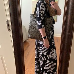 Geometric Metallic Bronze Tote Bag